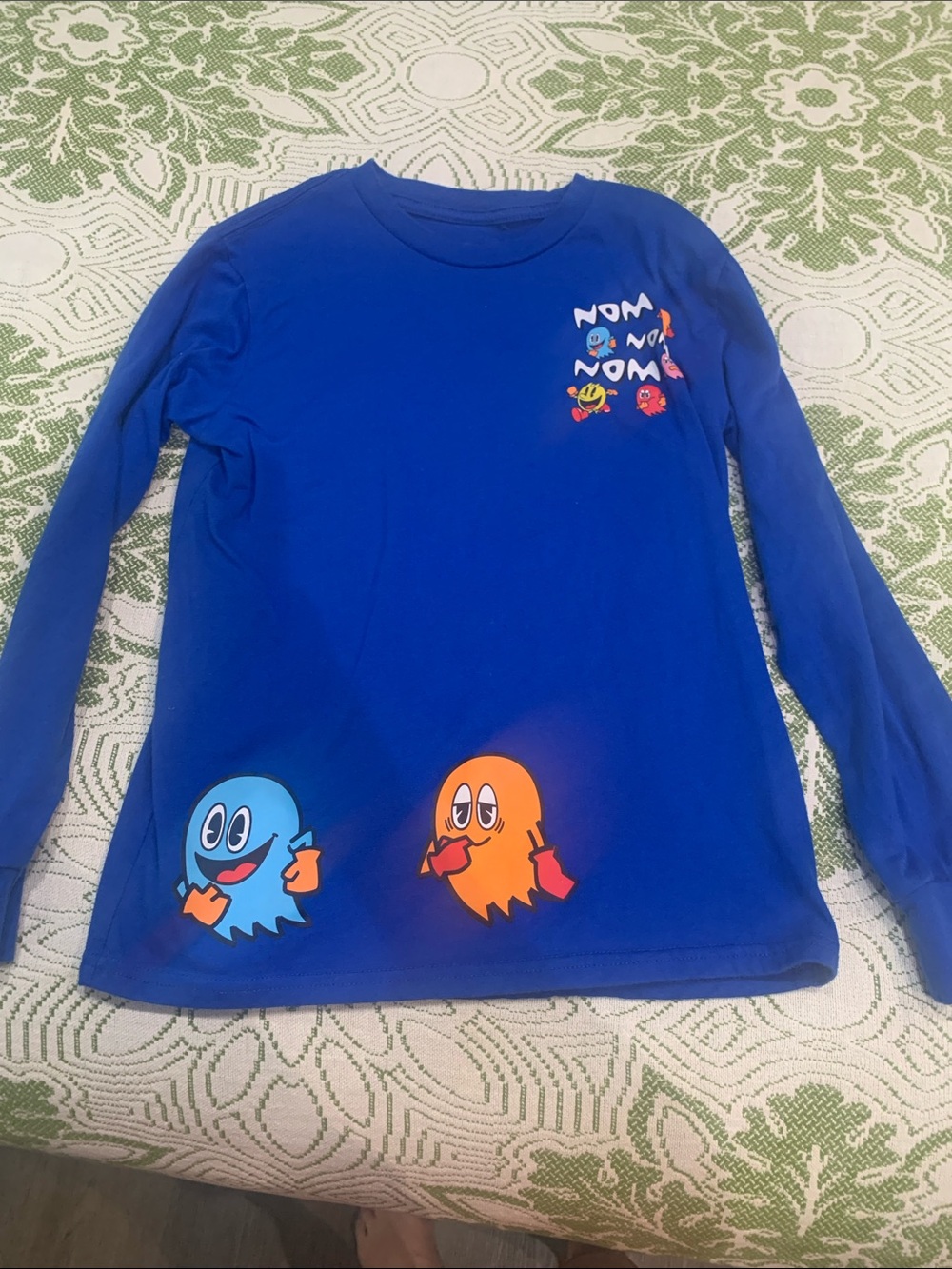 Blue Kids' Long-Sleeve Graphic Tee - Playful Ghost Characters